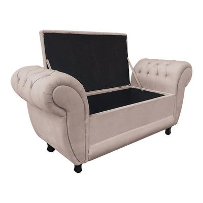 Recamier Baú Londres 1,20 M Suede Bege