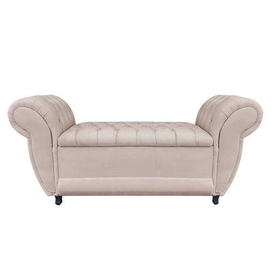 Recamier Baú Londres 1,20 M Suede Bege