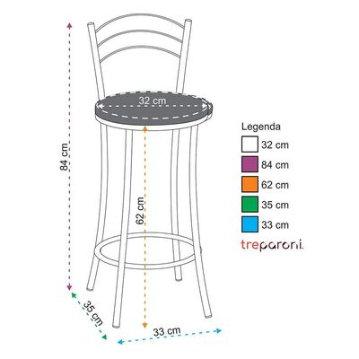 Kit 2 Banquetas Cromadas Bc26b Assento Espuma D15