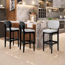 Kit 4 Banquetas Alta Bar Cozinha Sala Jantar Fixa Betta L02 Preto Linho Cinza - Lyam Decor