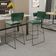 Kit 4 Banquetas Altas Cozinha Sala Jantar Base Em Aço Fixa Allana L02 Facto Verde Musgo - Lyam Decor