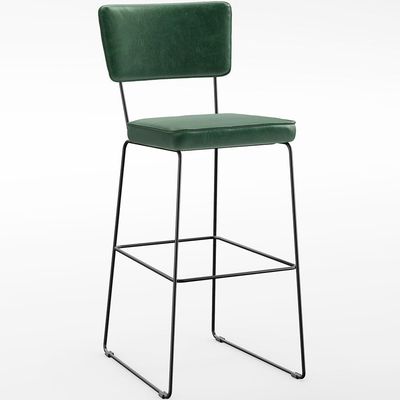Kit 4 Banquetas Altas Cozinha Sala Jantar Base Em Aço Fixa Allana L02 Facto Verde Musgo - Lyam Decor