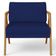 Kit 02 Poltronas Decorativas Sala Pietra Estrutura De Madeira L02 Suede Azul Marinho - Lyam Decor