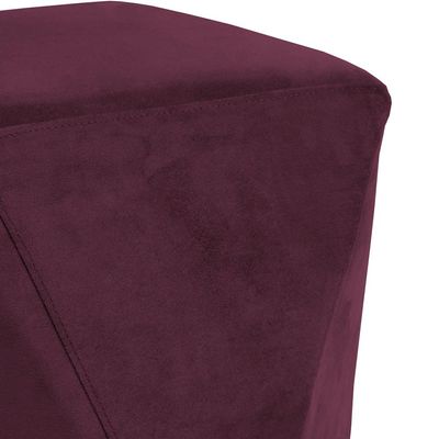 Puff Decorativo Para Sala de Estar Ametista D02 Veludo Marsala C-278 - Lyam Decor
