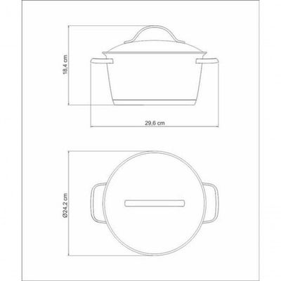 Caçarola Funda 22cm Tramontina Allegra Em Aço Inox