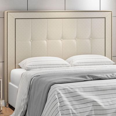 Cabeceira Cama Box Casal Queen 160 cm P05 Atenas Corino Branco - Lyam Decor