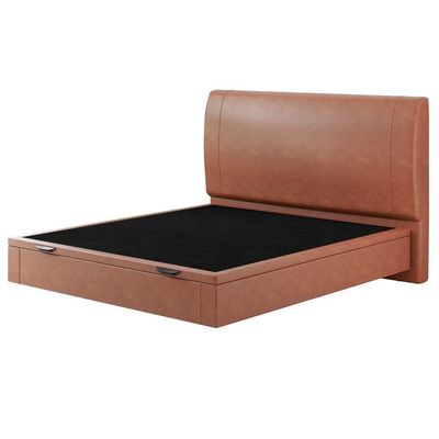 Cama Queen Baú Flutuante Com Cabeceira 160cm Spazio S04 Couríssimo Telha - Lyam Decor