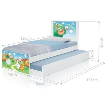 Cama Bicama Juvenil Adesivada Fazendinha