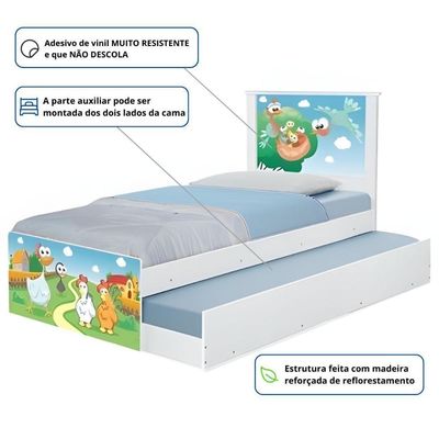 Cama Bicama Juvenil Adesivada Fazendinha