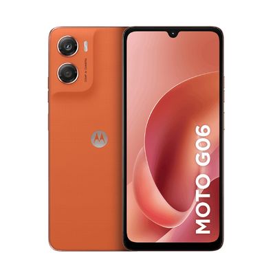Smartphone Motorola Moto G06 128GB - Laranja, 12GB (4GB RAM +8GB RAM Boost), Câmera 50MP e Tela 6,9"