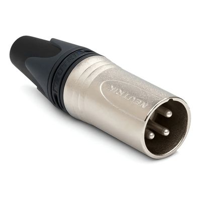 Conector XLR niquelado estéreo masculino NC3Mxx de 3 pinos