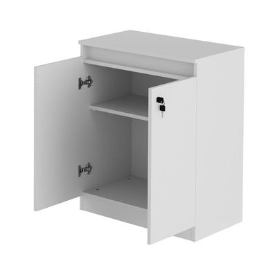 Balcão Escritório Com Chave Multimóveis Vcr25046 Branco