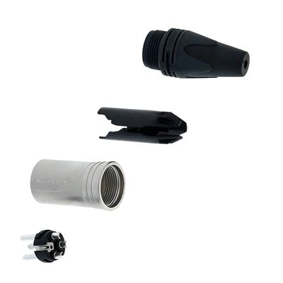 Conector XLR niquelado estéreo masculino NC3Mxx de 3 pinos