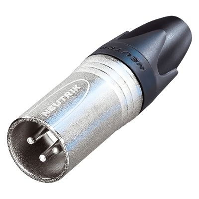 Conector XLR niquelado estéreo masculino NC3Mxx de 3 pinos