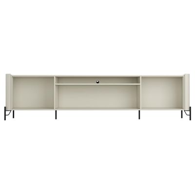 Rack Para Sala de Estar TV 75 Pol 4 Portas Pés Industrial Preto Alef I03 Luna - Lyam Decor