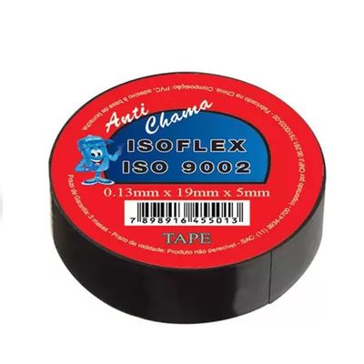 Fita Isolante 0,13mm x 19mm x 10 metros Profissional Preto