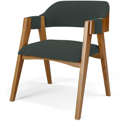 Kit 02 Cadeiras Para Sala de Jantar e Estar Living Estofada Suran L02 Suede Verde Musgo - Lyam