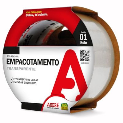 Fita Para Empacotamento Transparente 45mm X 40 Metros - 710 - Adere Fita Empacotamento 710 45x40 - 11053230162 - Adere