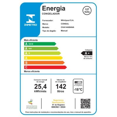 Freezer Horizontal Consul Compacto 142L Branco CHA14AB 220V