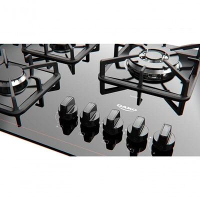 Cooktop 5 Bocas Dako Diplomata Mesa De Vidro Preto Bivolt