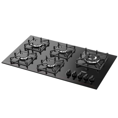 Cooktop 5 Bocas Dako Diplomata Mesa De Vidro Preto Bivolt