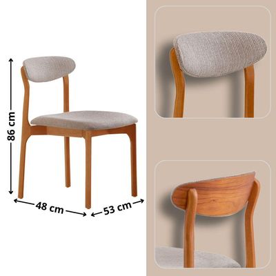 Mesa 135cm Laminado Com 4 Cadeiras Noronha Moderna Brisa Imbuia Naturale