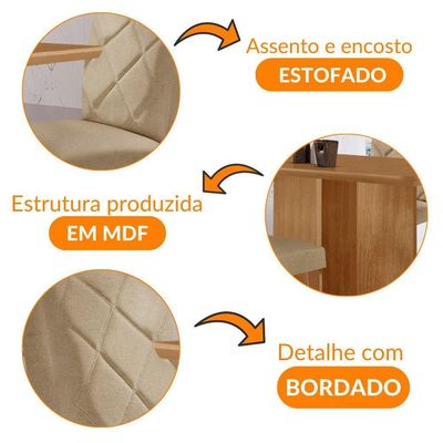 Mesa Olimpia 120 Mdf Canto Copo E Com 4 Cadeiras Melissa Turim 07 Naturalle