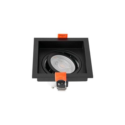 Spot De Embutir Recuado Nordecor Loyo Para 1 Lâmpada Gu10 Mr16 Quadrado Preto