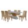 Mesa Sala De Jantar Aster 180cm E 6 Cadeiras Melissa Moderna Turim / Off White / Imbuia