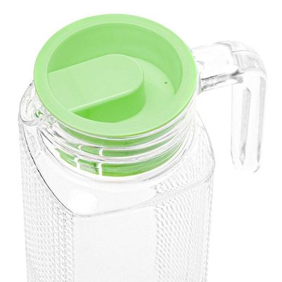 Jarra De Vidro Texturizada Diamante Com Tampa Colorida 1,2 L Verde