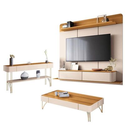 Home Suspenso Galax E Aparador Vivant E Mesa Cadenza Cinamomo Off White - Hb Móveis
