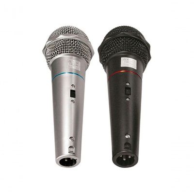 Microfone Csr-505 Duplo Com Fio 1 Preto E 1 Prata