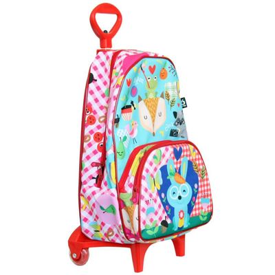 Mochila Escolar com Rodinha - Florestinha - Azul - OD-MEF - Ó Design