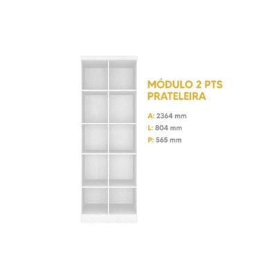 Modulado De Quarto 2 Portas C- Nicho Linea-rizon Neve - Novo Horizonte