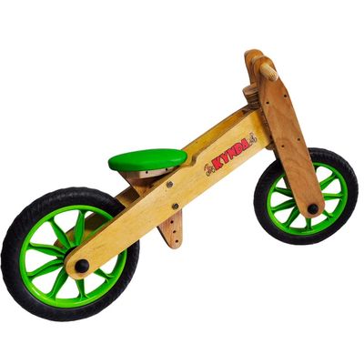 Bicicleta de Equilíbrio sem Pedal de Madeira - Verde - Kits e Gifts