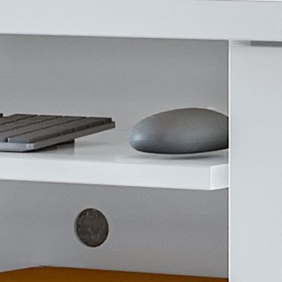 Mesa Para Computador Escrivaninha Office Vicenza Com Gaveta Branco Branco