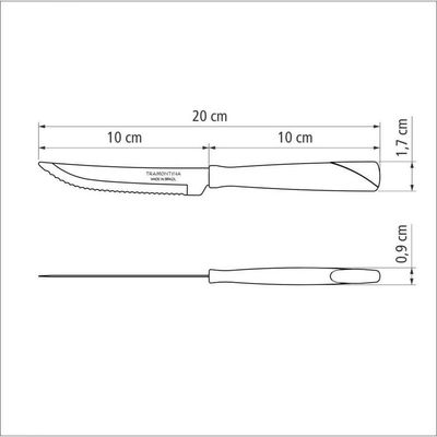 Faca Para Churrasco Tramontina Inox New Kolor 4" Azul