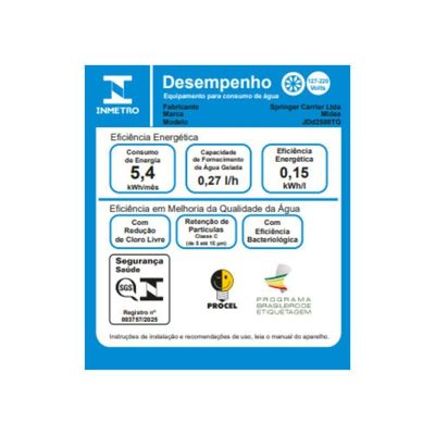 Purificador de Água SlimPure Cinza Midea JDD2580TG - Bivolt