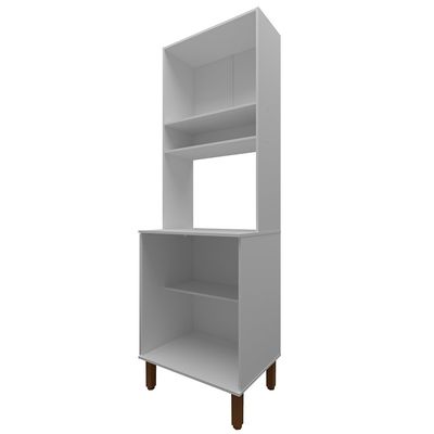 Armário de Cozinha Multiuso Ágata 60cm 4 Portas 1 Nicho 1 Prateleira Bartira Branco