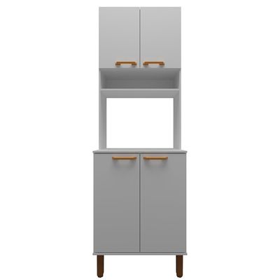 Armário de Cozinha Multiuso Ágata 60cm 4 Portas 1 Nicho 1 Prateleira Bartira Branco