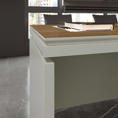 Mesa Para Escritório Com Tampo Duplo 25mm Tundra - Fendi E Freijó Fendi E Freijó