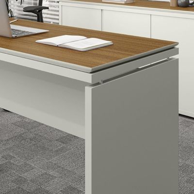 Mesa Para Escritório Com Tampo Duplo 25mm Tundra - Fendi E Freijó Fendi E Freijó