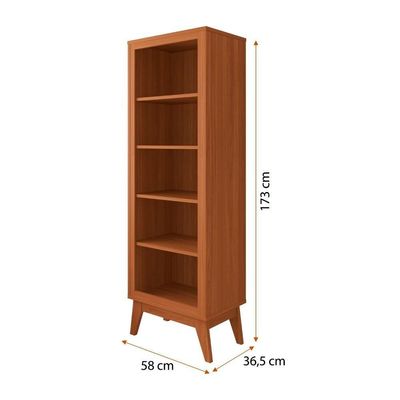 Estante Livreiro Retrô Alta Com 5 Prateleiras 173 Cm Eiffel - Cedro Cedro