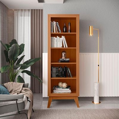 Estante Livreiro Retrô Alta Com 5 Prateleiras 173 Cm Eiffel - Cedro Cedro