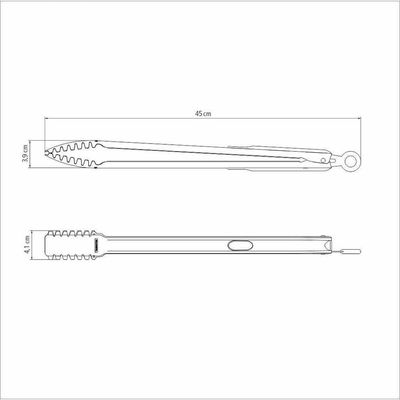 Pegador De Carne Tramontina Churrasco Black 45cm Em Aço Inox E Cabo Emborrachado