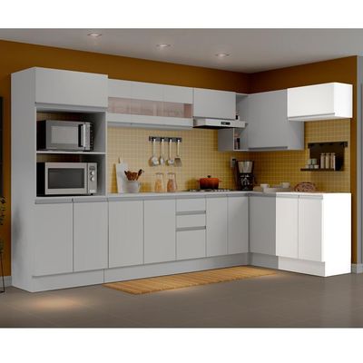 Kit 60cm Smart MDF 2 Portas 1 Suspensa Branco Madesa