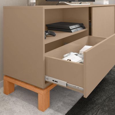 Rack Bancada Para Tv Até 55 Polegadas Mondrian Caemmun Sued/freijo