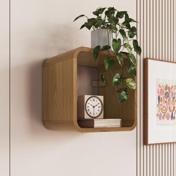 Nicho Prateleira Decorativa Infantil 30x30cm Organizador Para Quarto E Decoração Carvalho Xingu