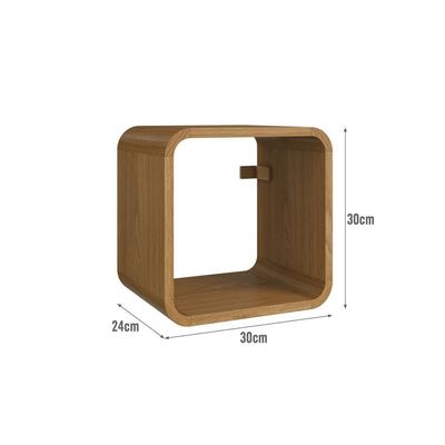Nicho Prateleira Decorativa Infantil 30x30cm Organizador Para Quarto E Decoração Carvalho Xingu