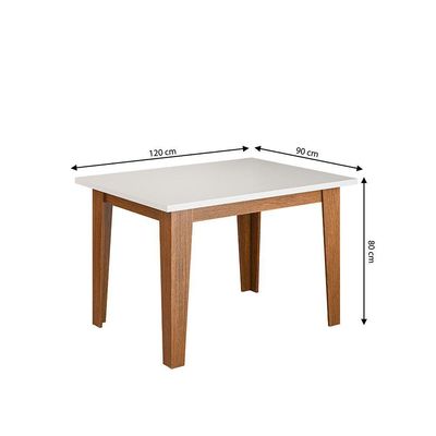 Mesa Para Sala De Jantar 1,20m Miami Madeirado/off White Dobuê Madeirado/off White